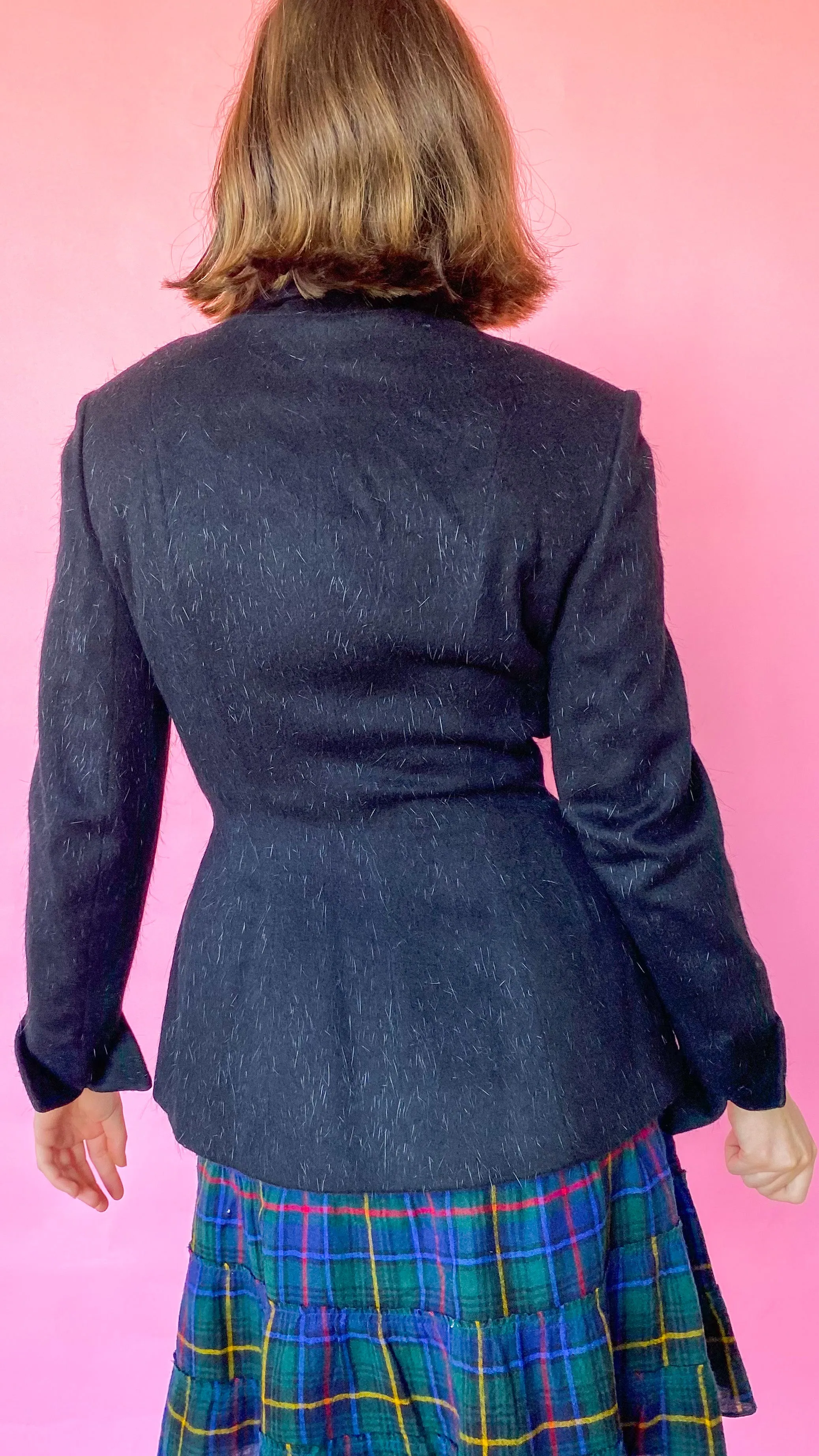 1940s Keyhole Longhaired Jacket, sz. S