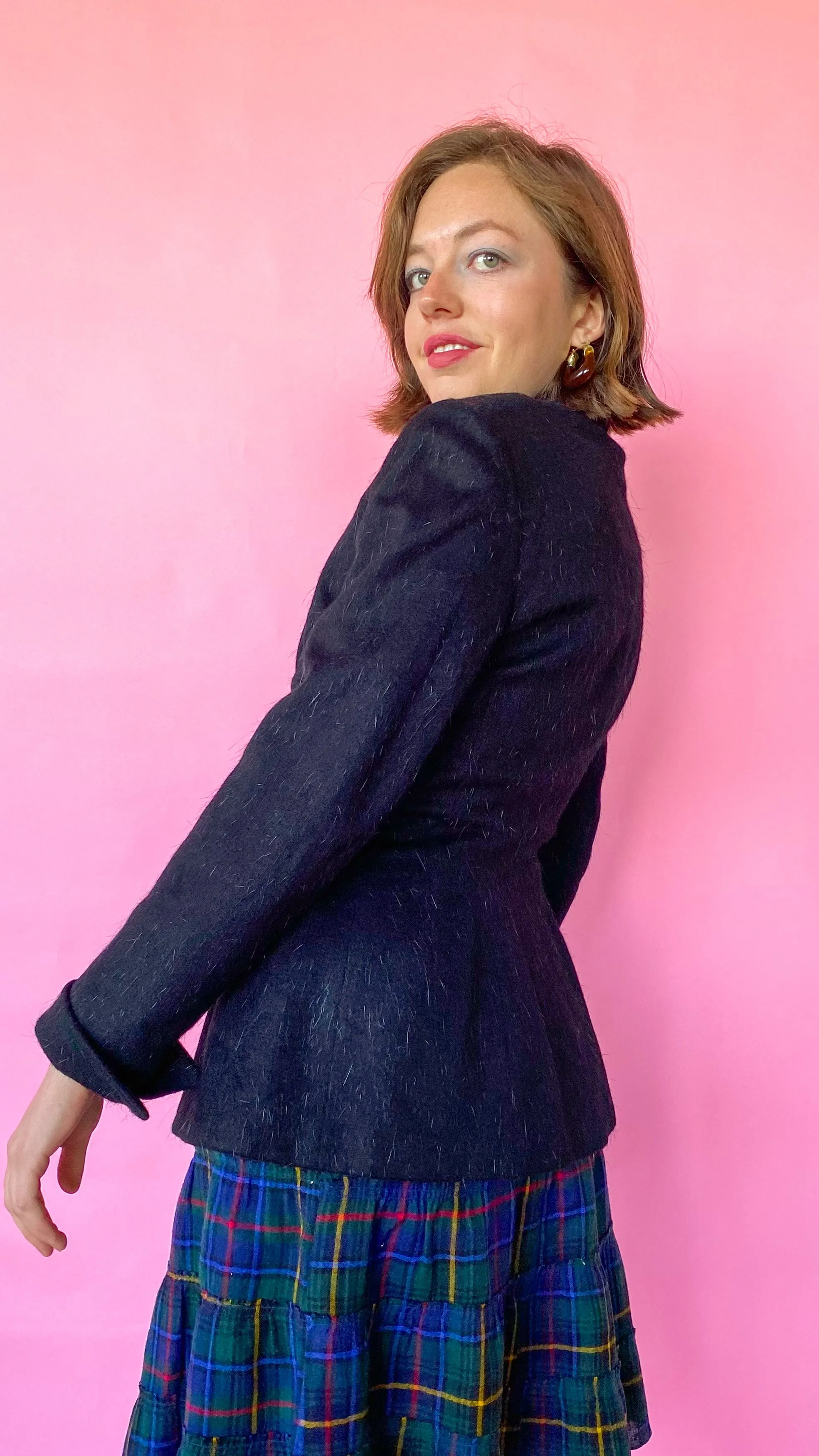 1940s Keyhole Longhaired Jacket, sz. S