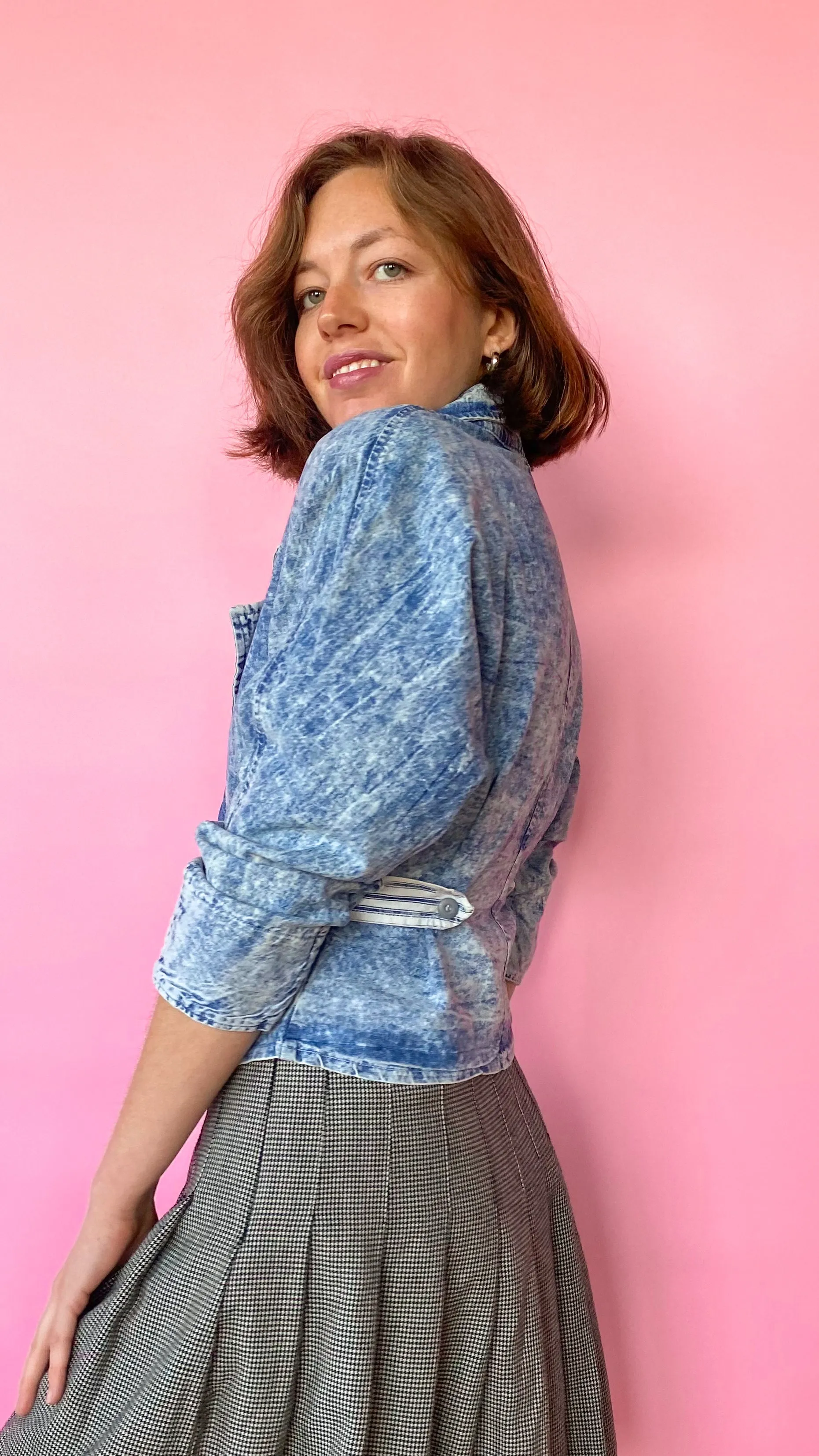 1980s Acid Wash Denim Jacket, sz. S