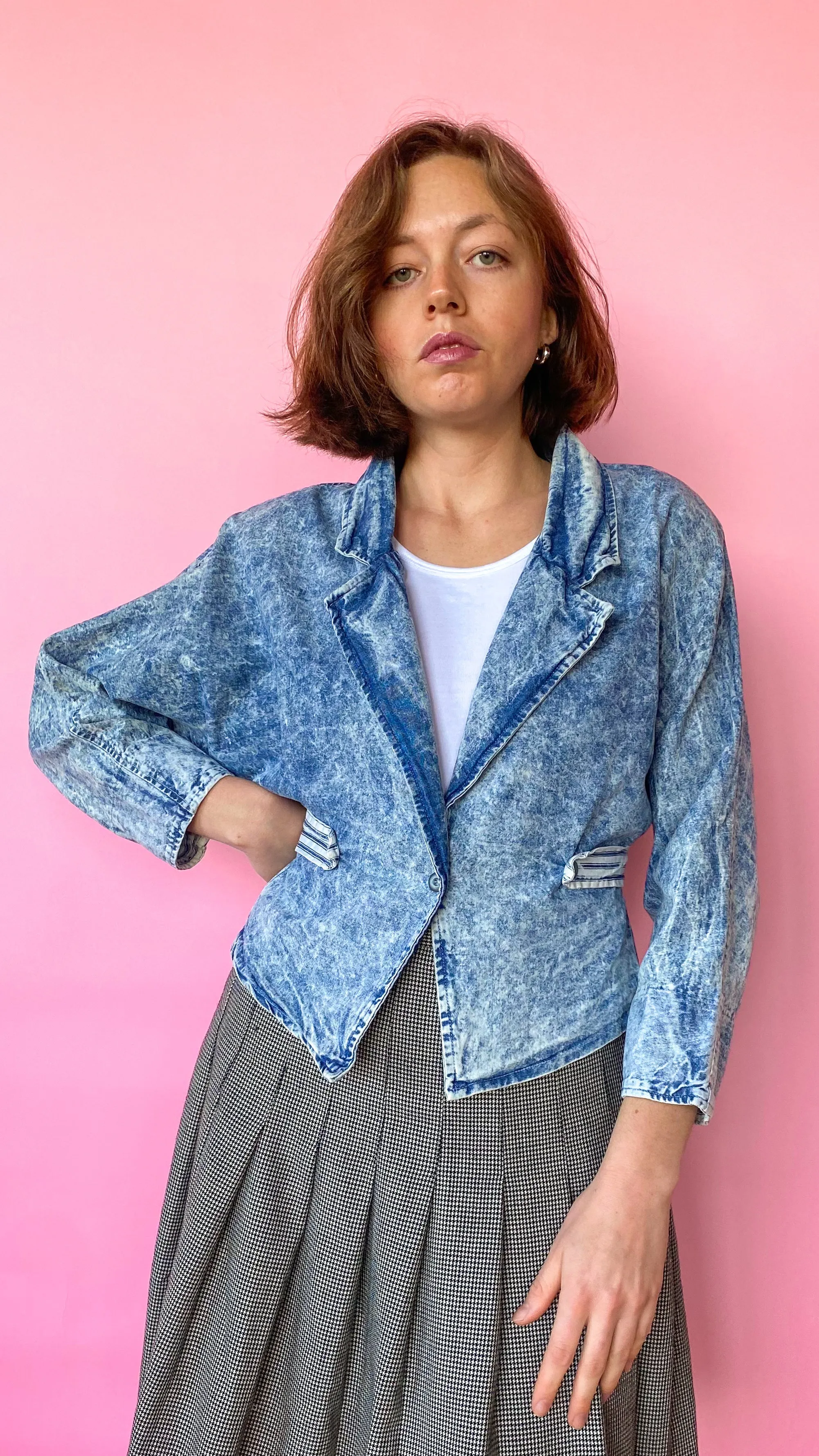 1980s Acid Wash Denim Jacket, sz. S