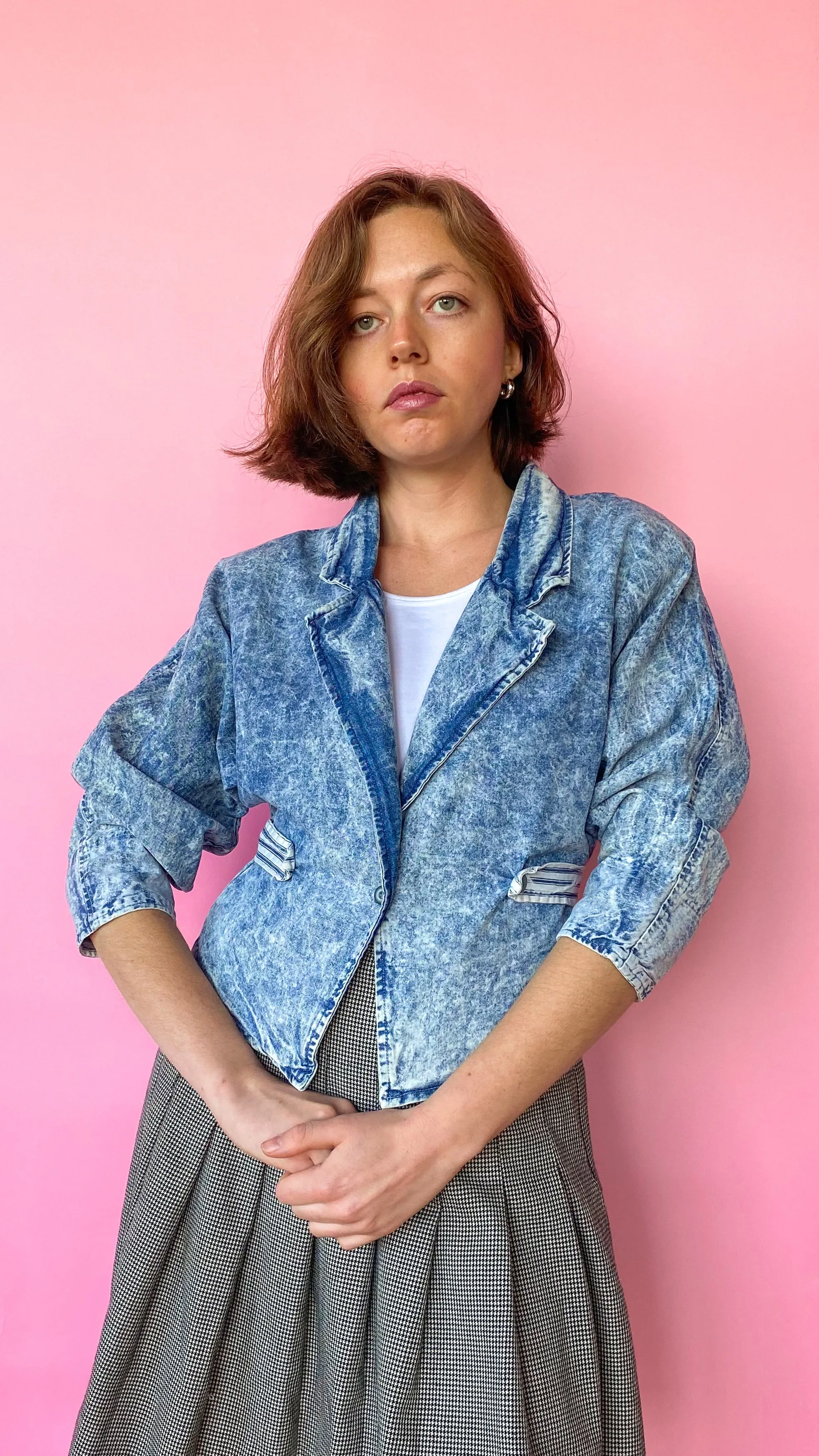 1980s Acid Wash Denim Jacket, sz. S