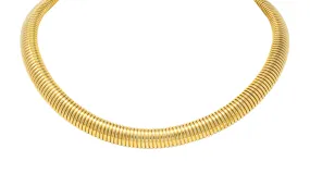 1980's Vintage 14 Karat Gold Tubogas Collar Necklace