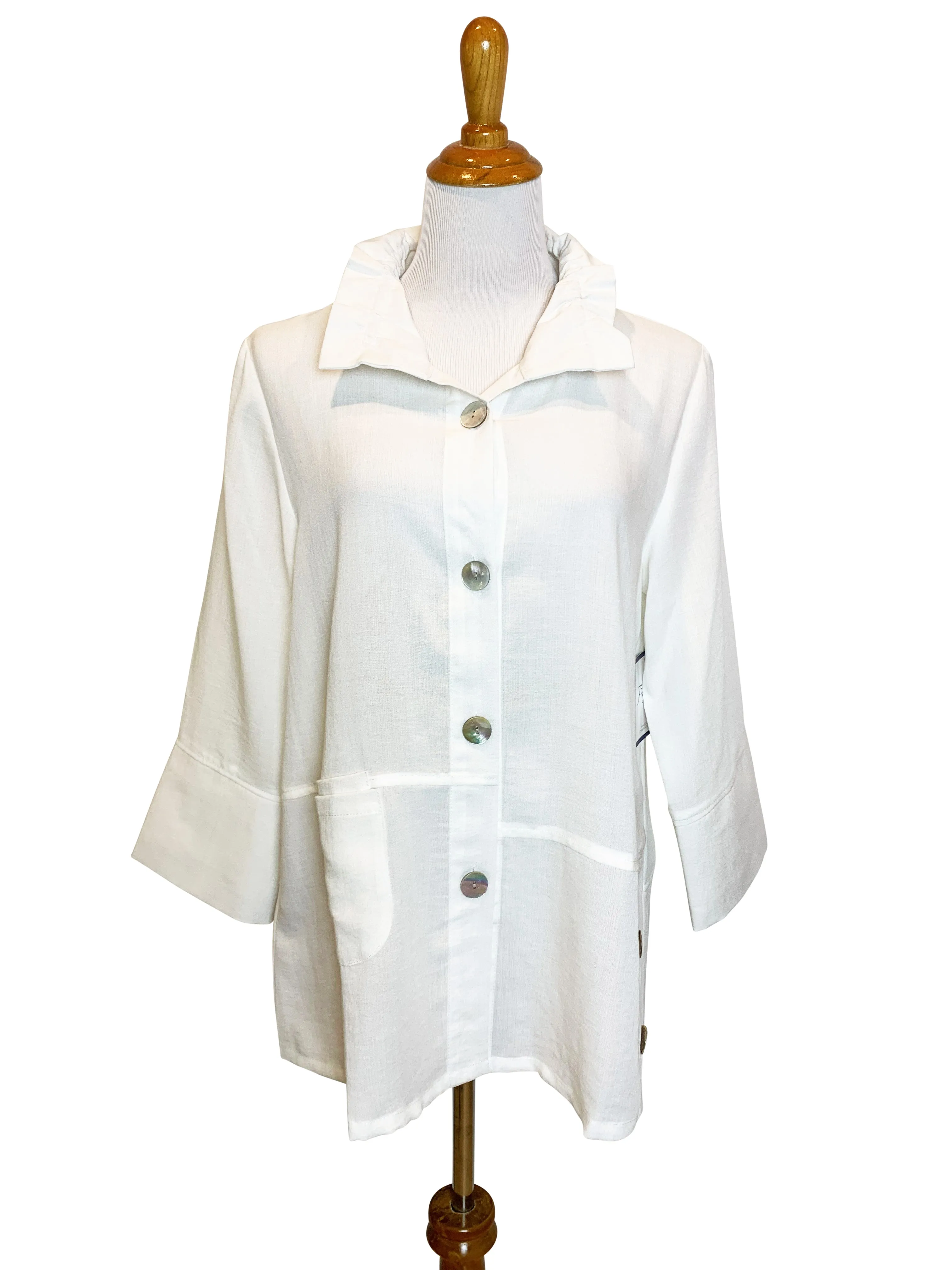 AA330 - Joni Linen Jacket w/ Wire Collar