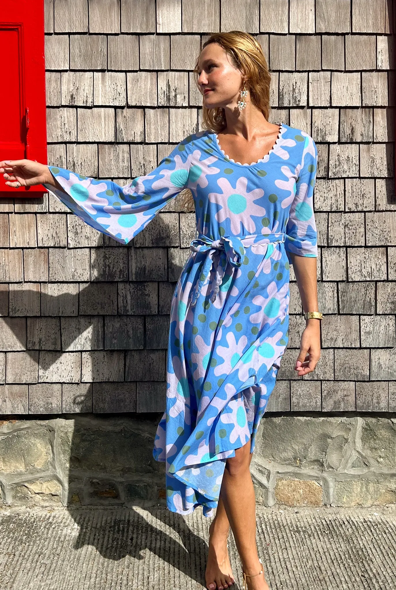 Abby Dress Flower Power Blue