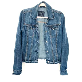 Abercrombie & Fitch Distressed Hem Denim Jacket - Size S