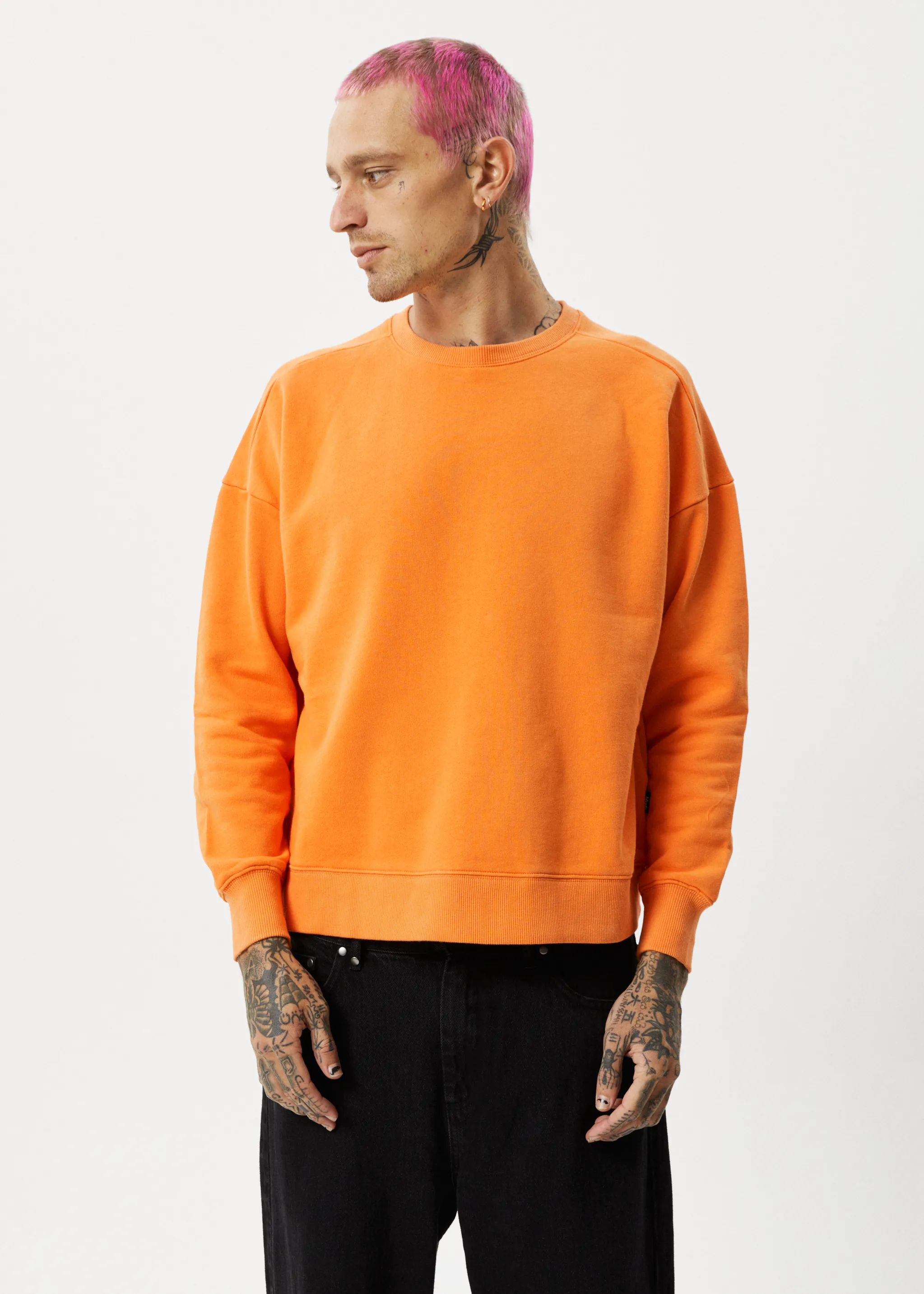 AFENDS Mens Minimum - Organic Crew Neck - Sunset