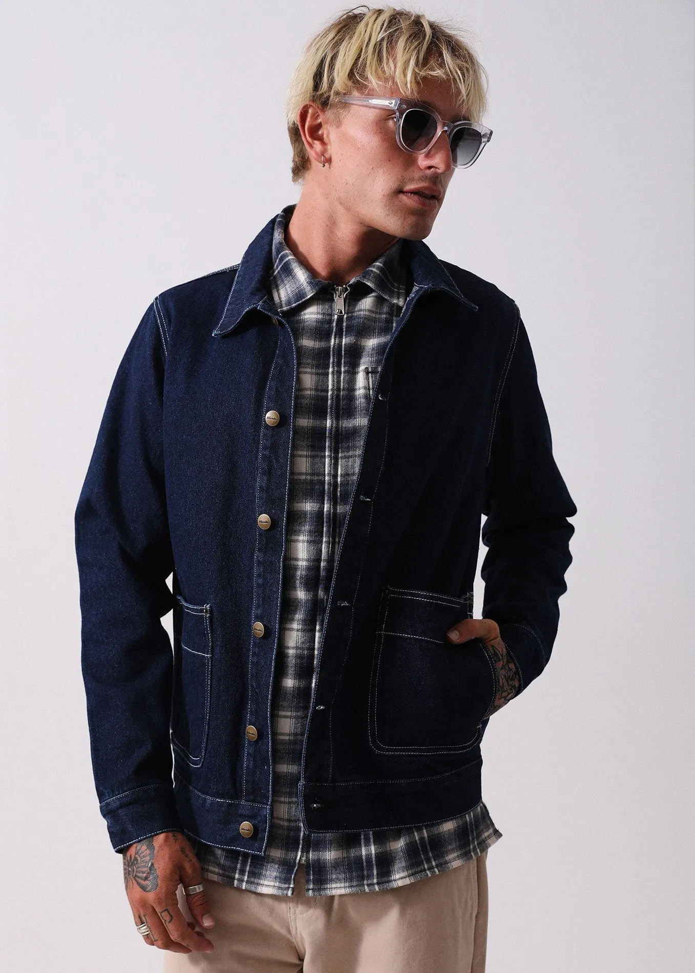 Afends Mens Rail Road - Denim Jacket