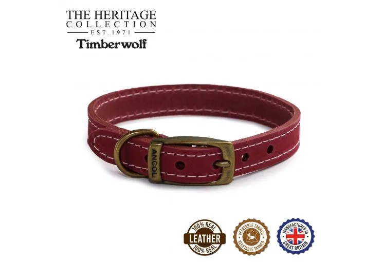 Ancol - Timberwolf Leather Collar - Blue - Size 4 (34-43cm)