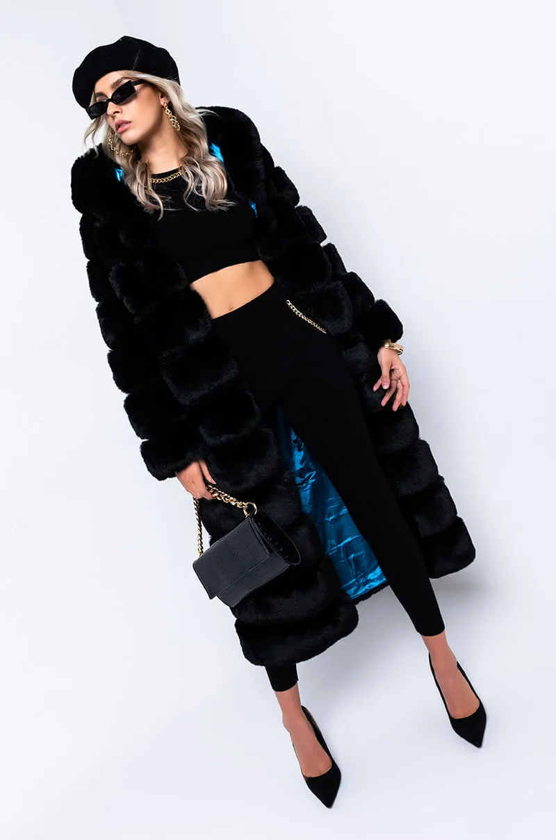 AZALEA WANG JENNY-LIN MEETS RAMI FAUX FUR PANEL HOODED TRENCH