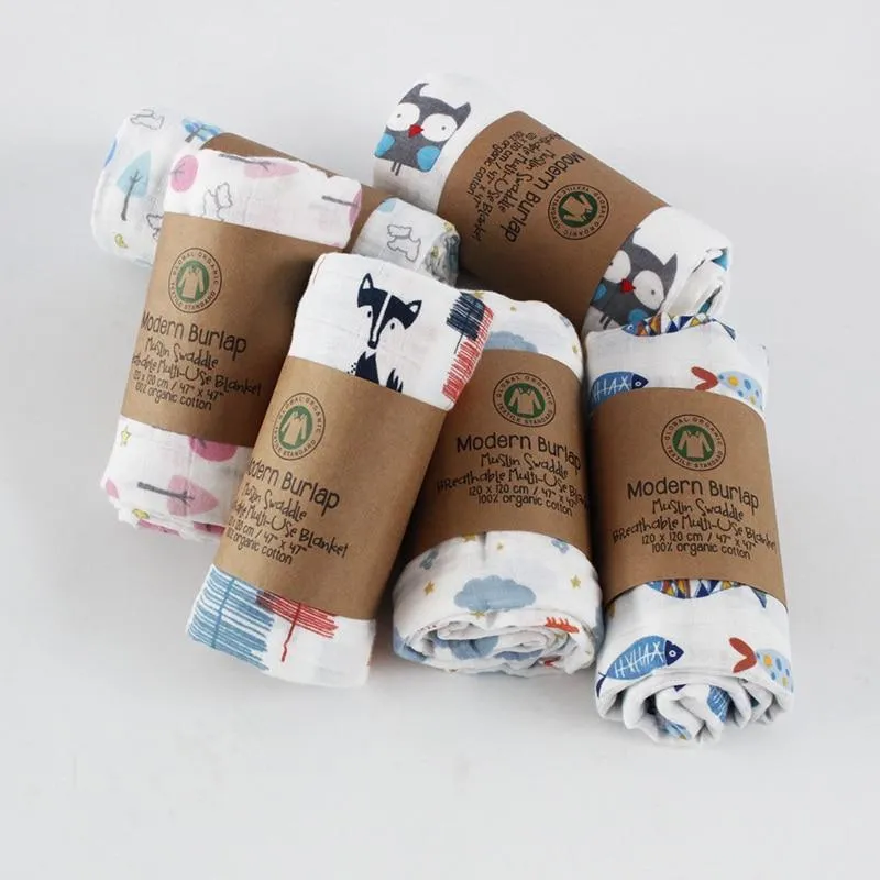 Baby Cotton Muslin Swaddle Wrap Blankets Stroller Covers