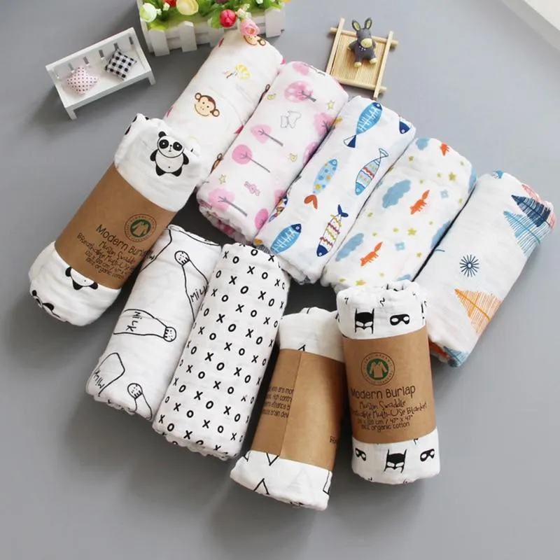 Baby Cotton Muslin Swaddle Wrap Blankets Stroller Covers