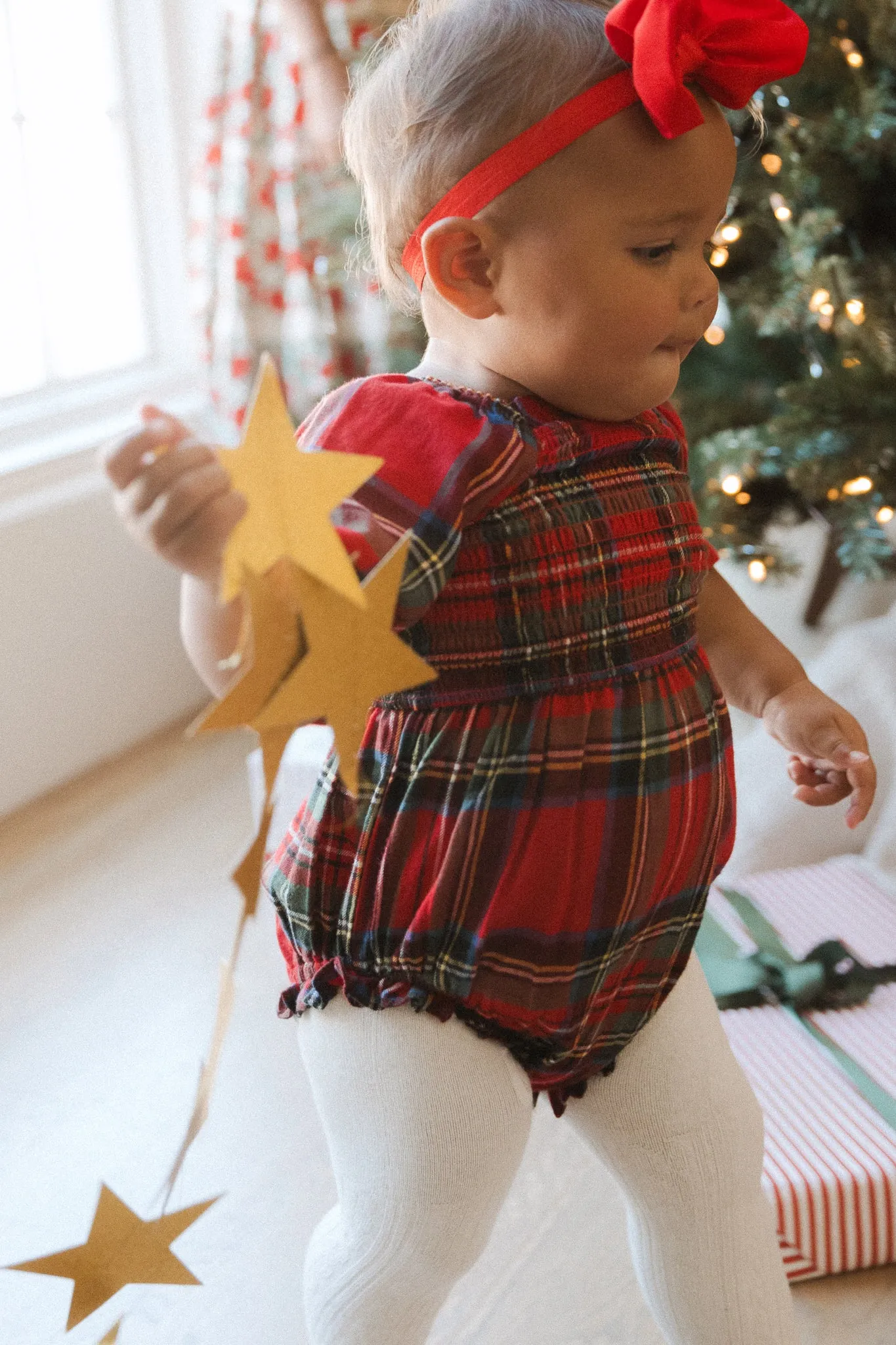 Baby Madeline Romper in Holiday Plaid - FINAL SALE