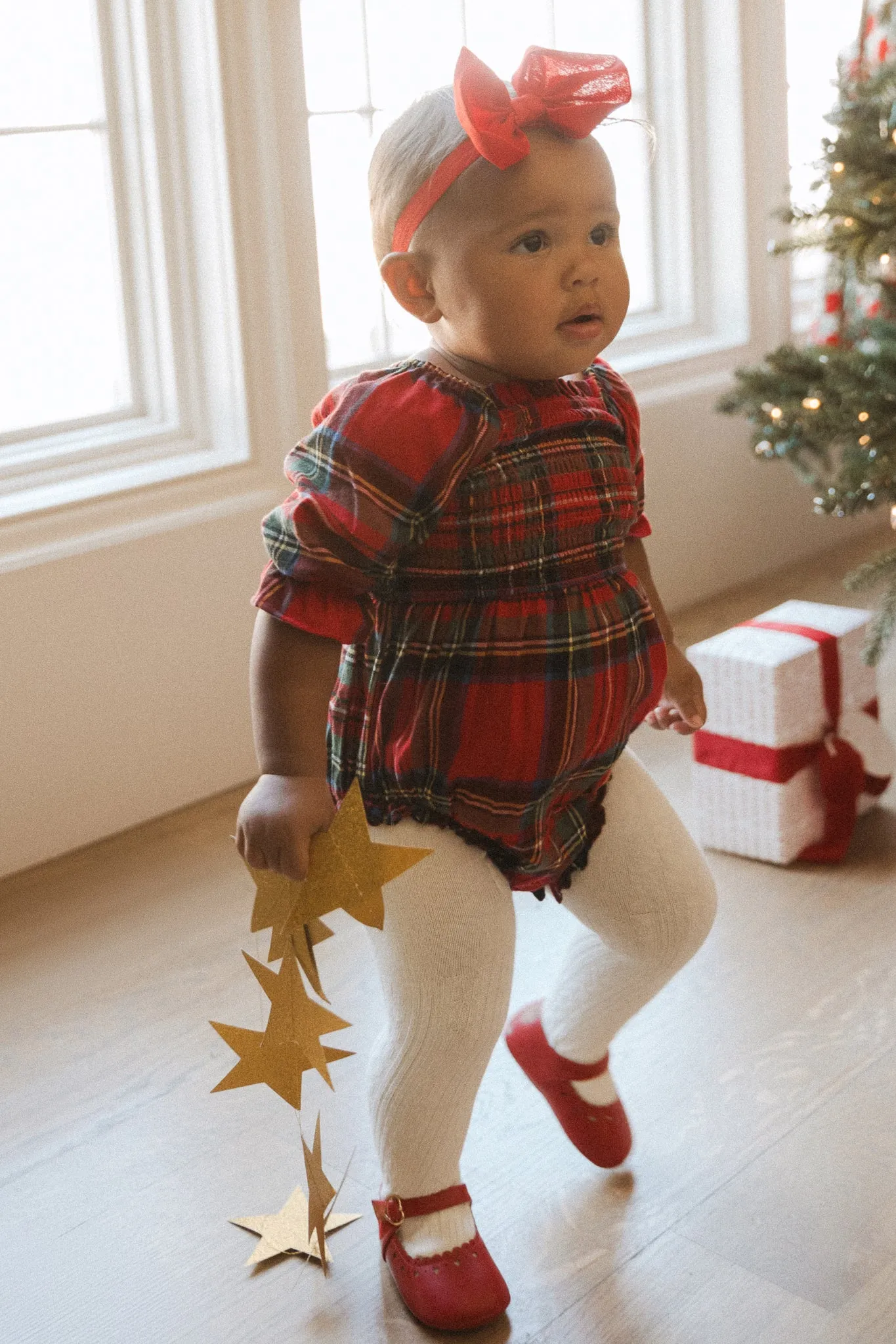 Baby Madeline Romper in Holiday Plaid - FINAL SALE