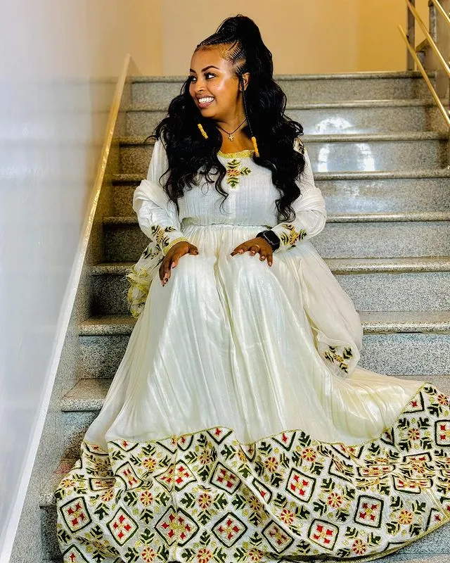 Beautiful Habesha Dress with Unique Pattern Stunning Habesha Kemis