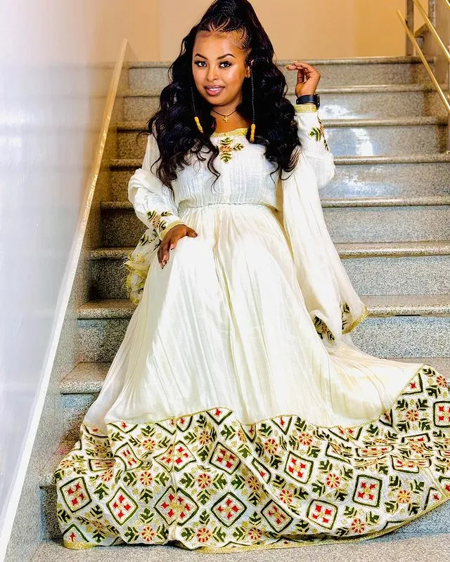 Beautiful Habesha Dress with Unique Pattern Stunning Habesha Kemis