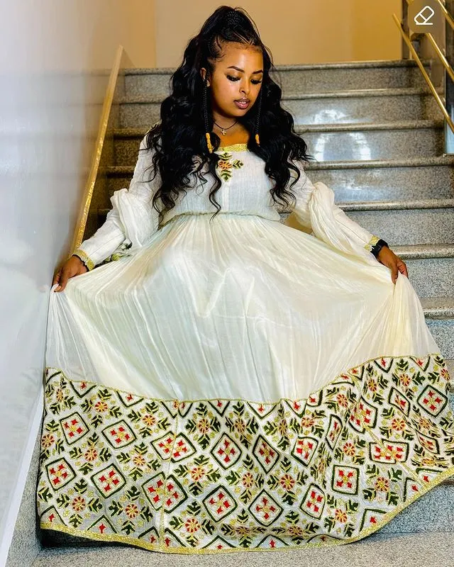 Beautiful Habesha Dress with Unique Pattern Stunning Habesha Kemis