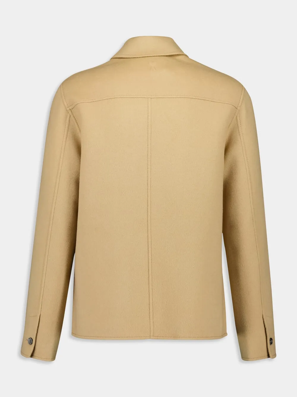 Beige Boxy Buttoned Jacket