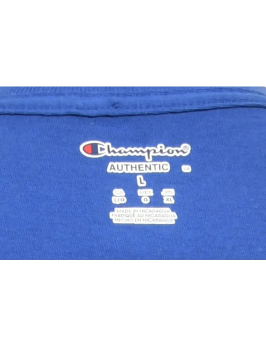 Blue Champion Printed T-shirt - L