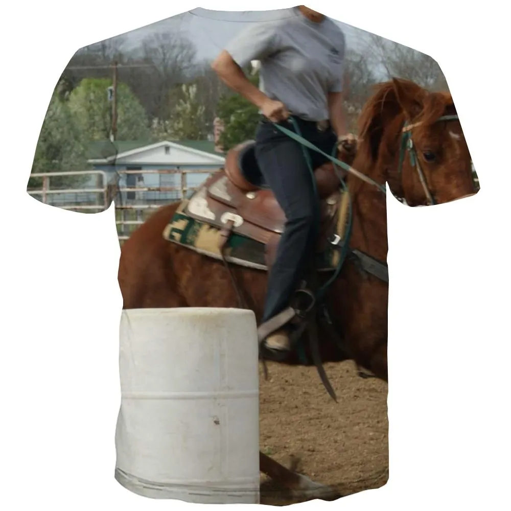 Borse T-shirt Men Competition Tshirt Printed Raced Tshirts Novelty Equestrian T-shirts Graphic