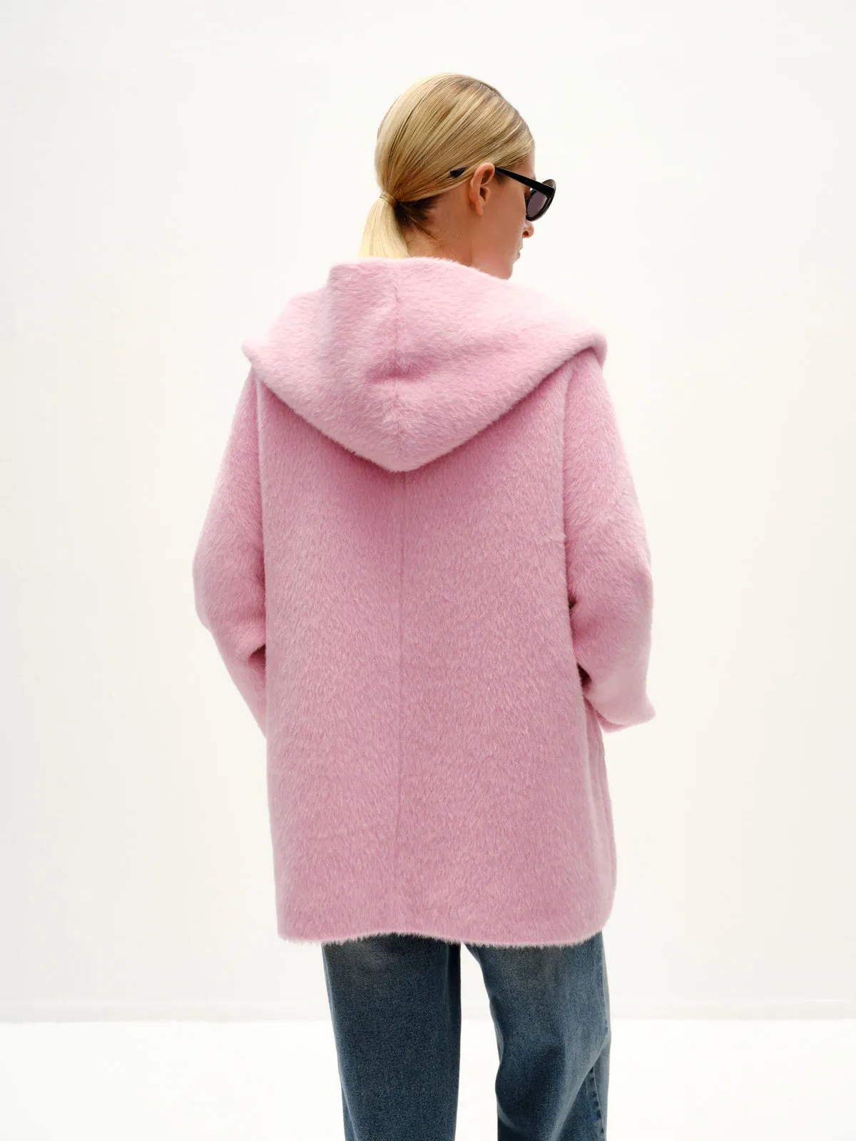 Bow Button Alpaca Coat