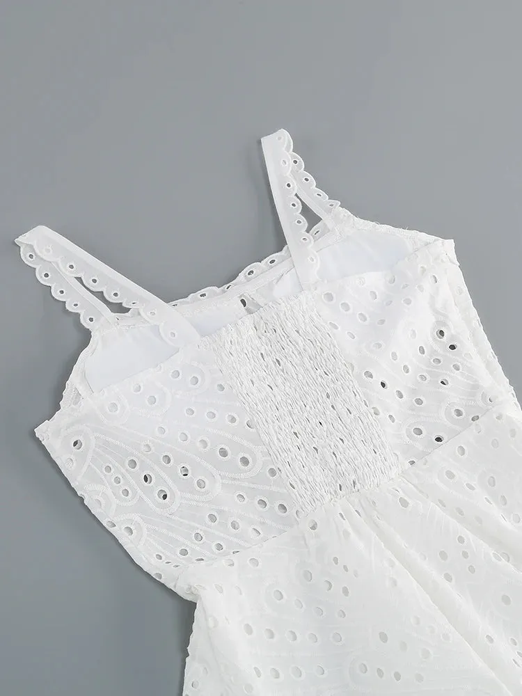 Broderie Anglaise Lace Mini Dress