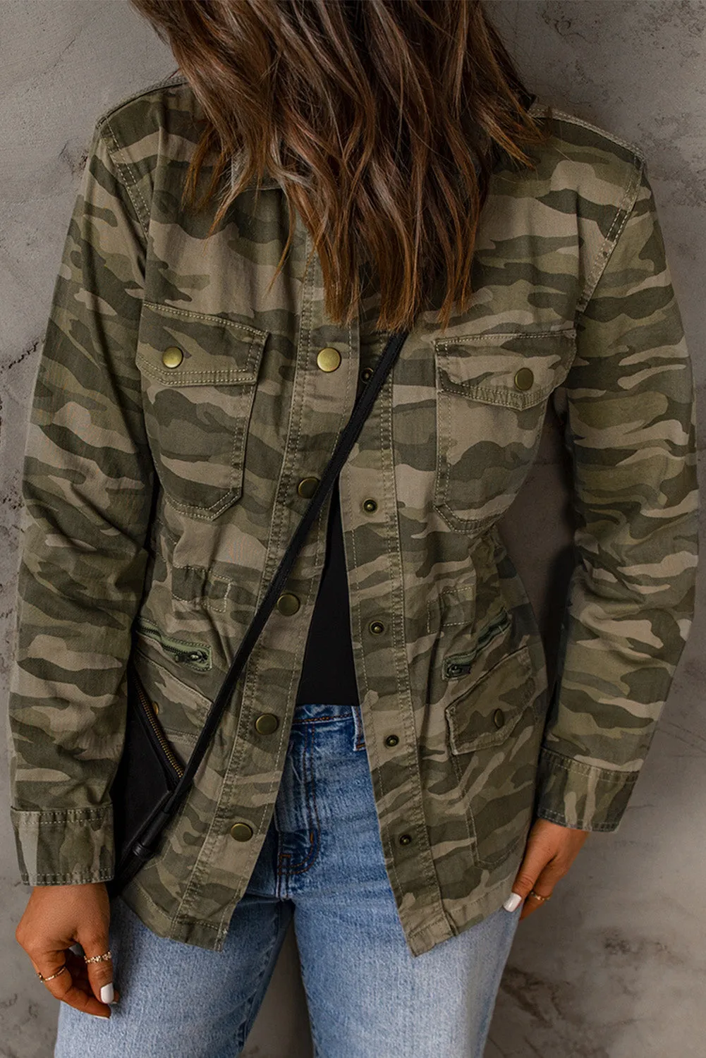 Camouflage Snap Down Jacket