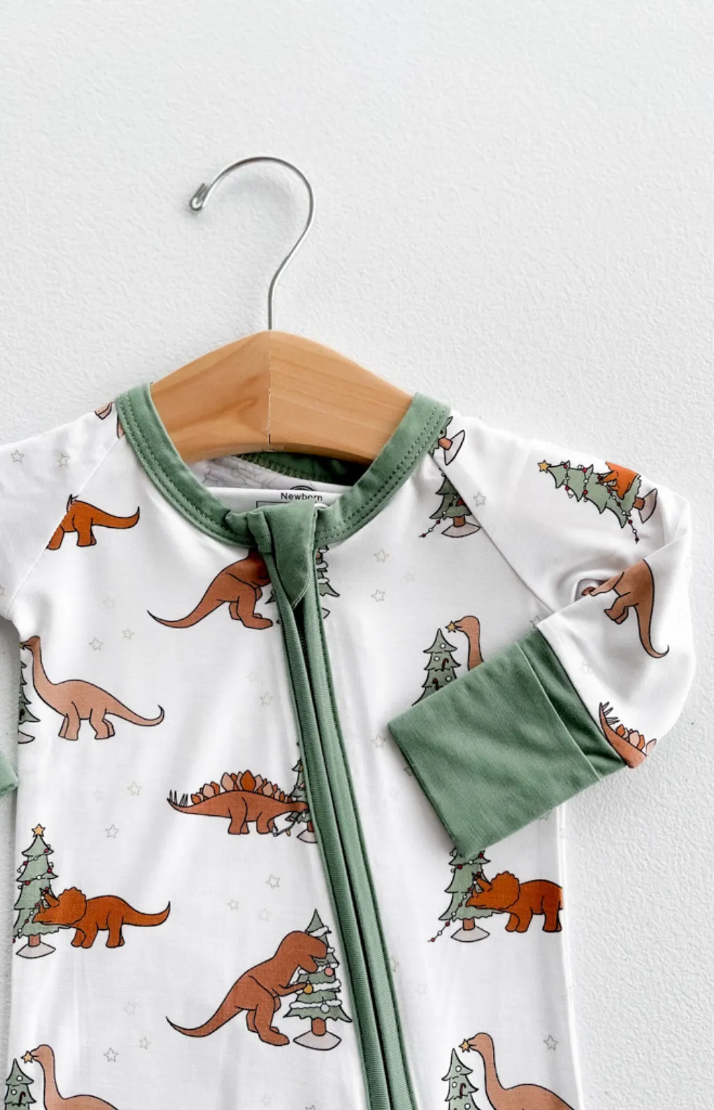 Christmas Tree Dino Bamboo Romper