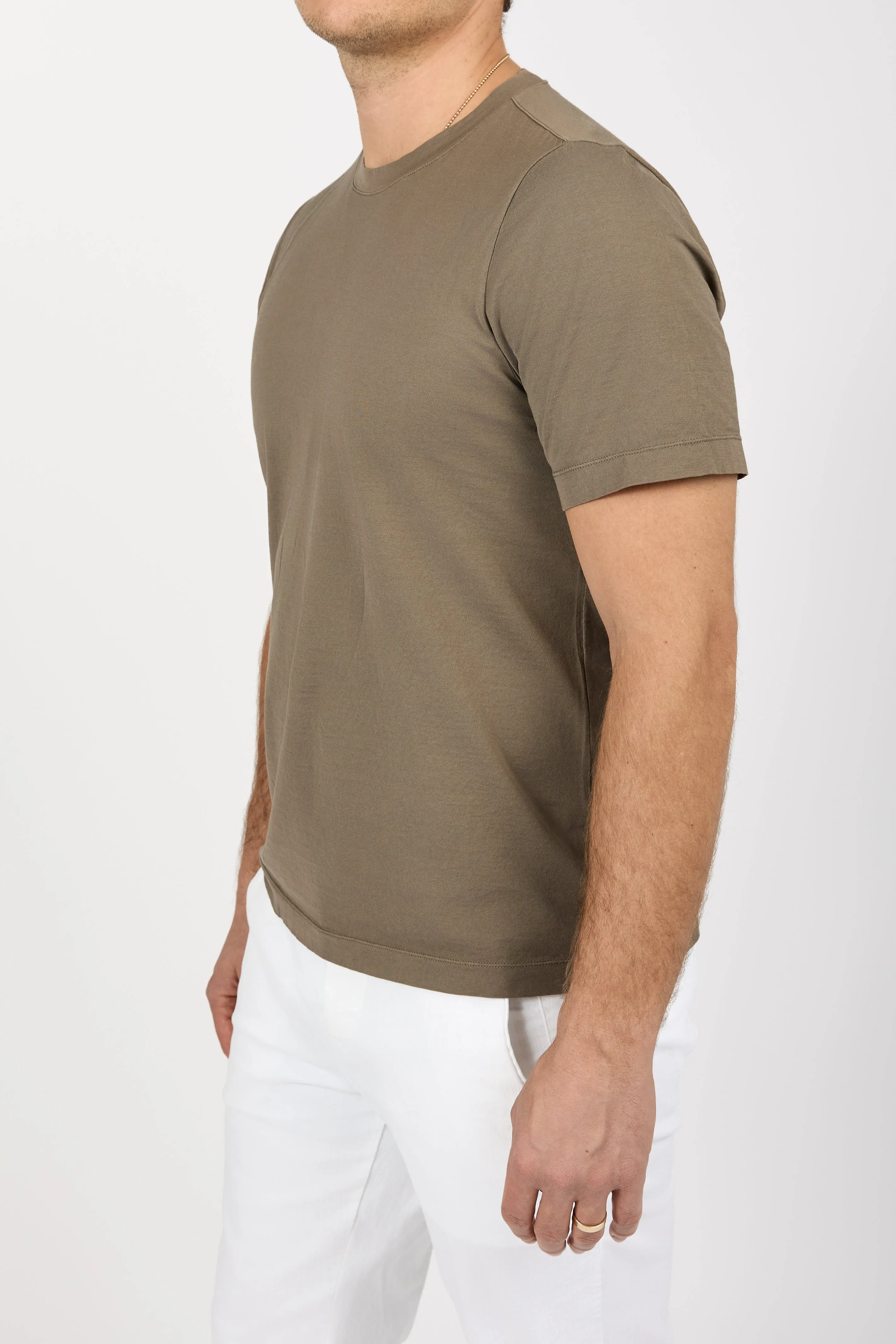 Cotton Crewneck T-Shirt in Clay