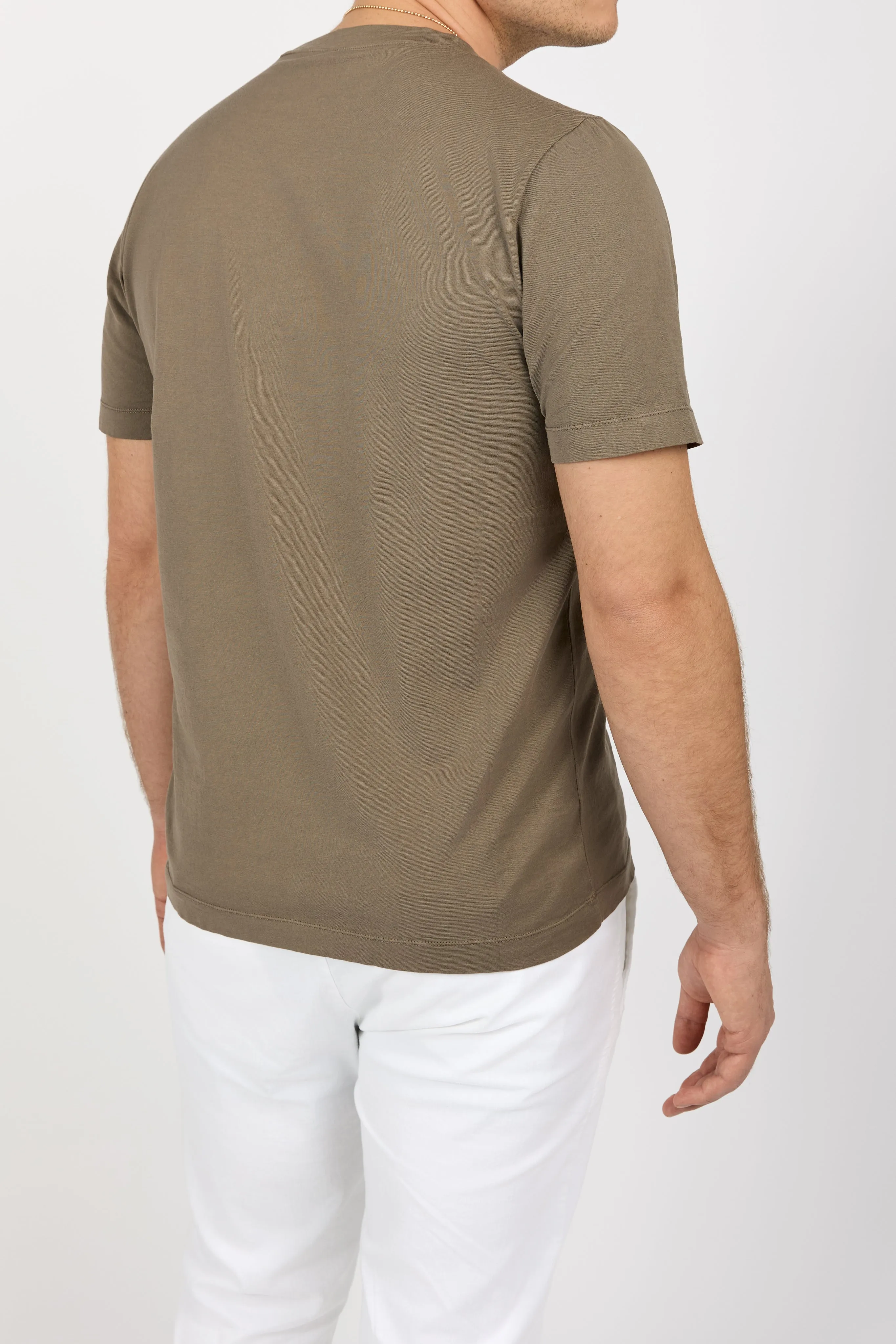 Cotton Crewneck T-Shirt in Clay