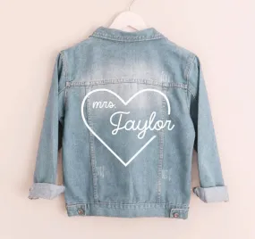 Custom Mrs Heart Denim Jacket