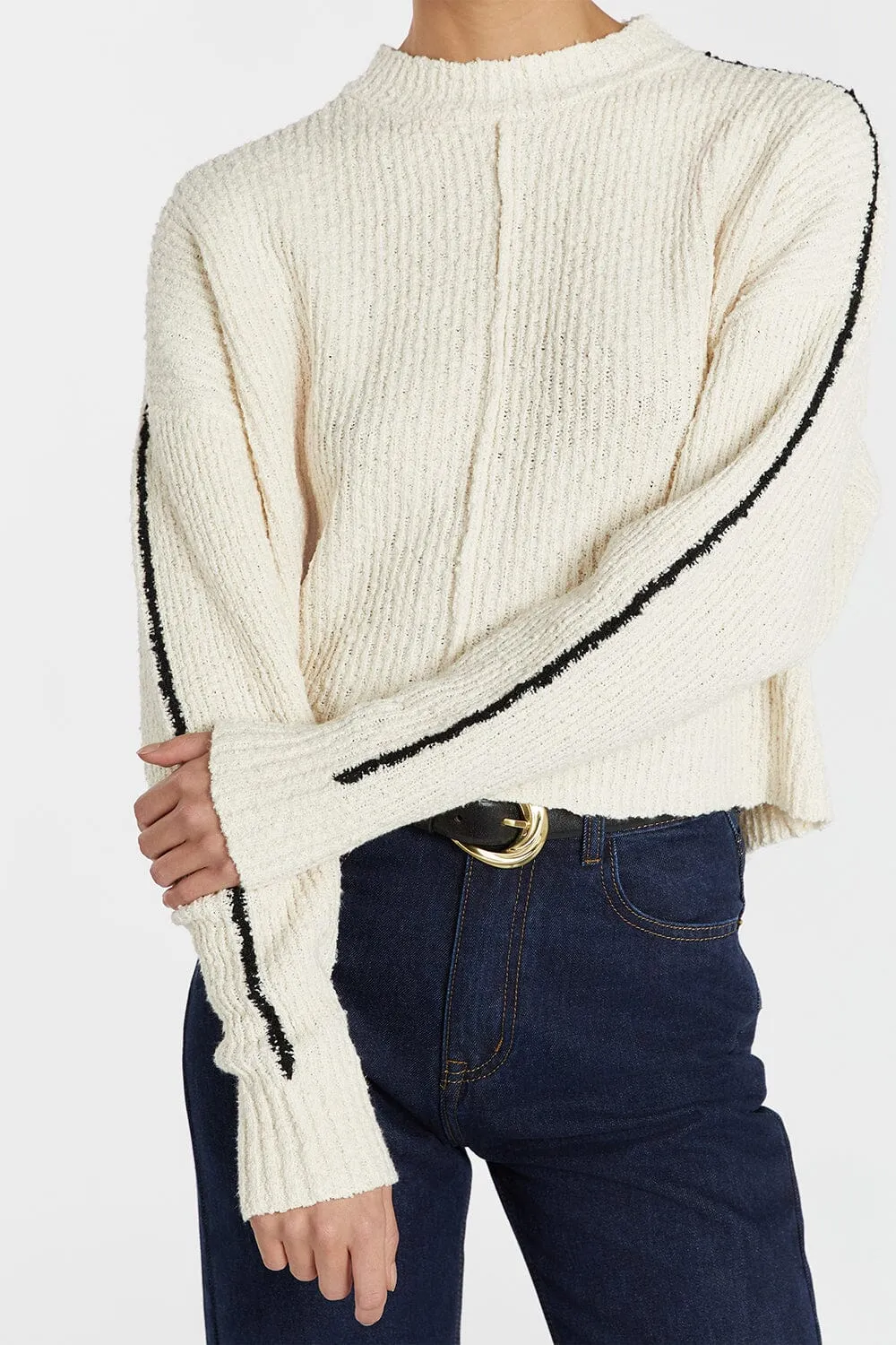 DAKOTA CREAM BOUCLE CROP JUMPER