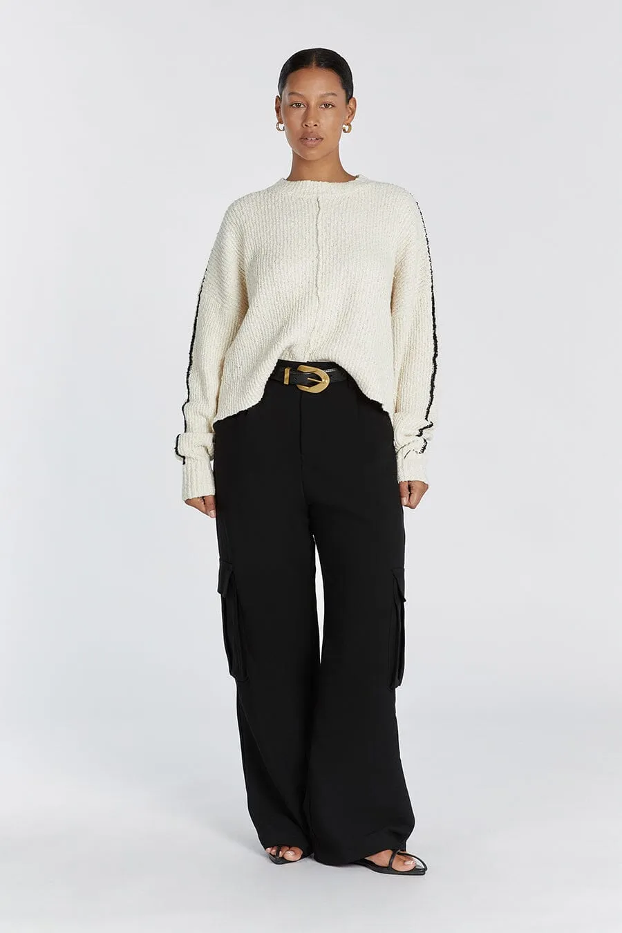 DAKOTA CREAM BOUCLE CROP JUMPER