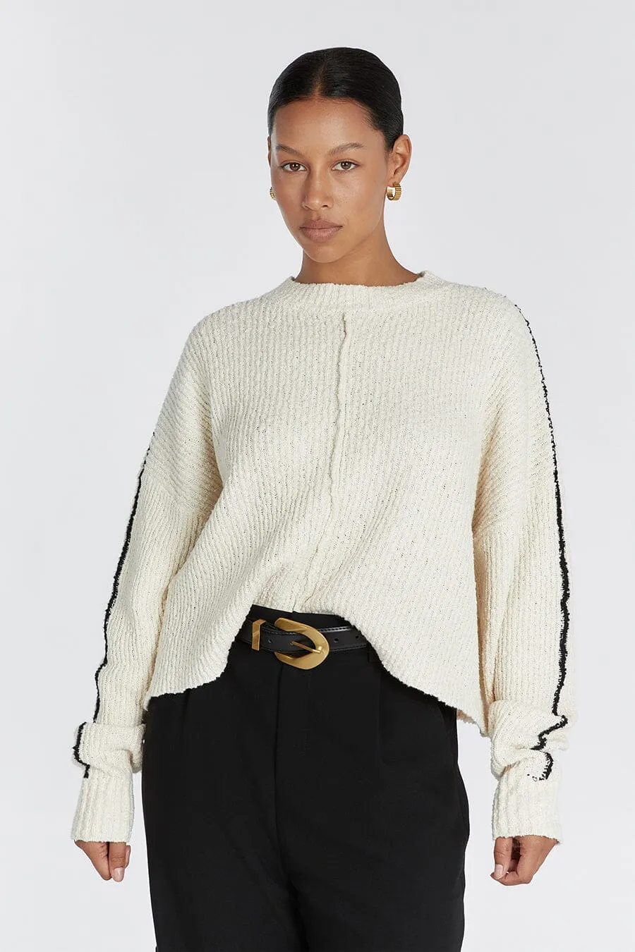 DAKOTA CREAM BOUCLE CROP JUMPER