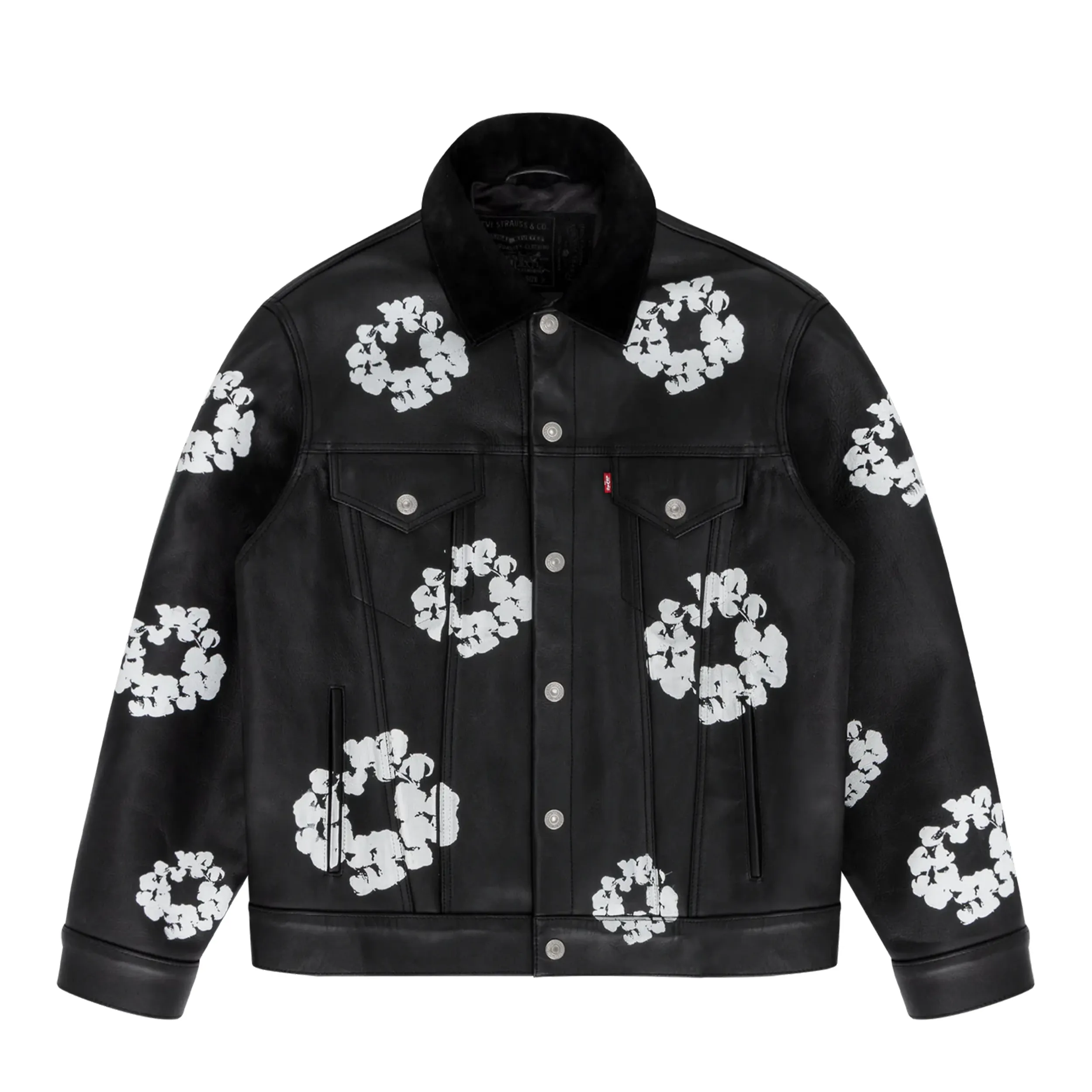 Denim Tears Leather Cotton Wreath Type-3 Jacket Black