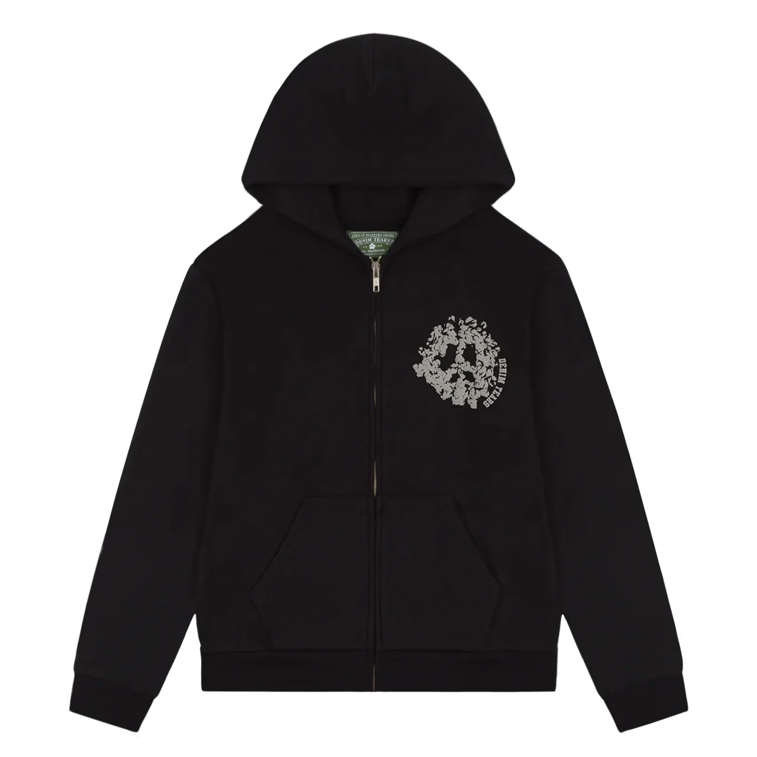 Denim Tears University Zip Up Sweatshirt Black