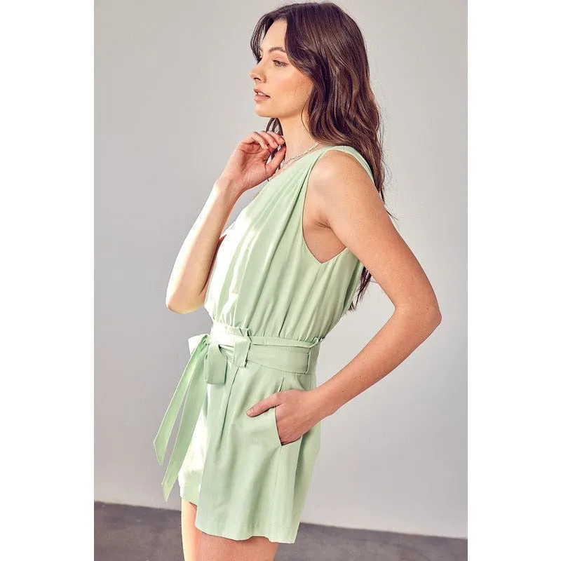 DO   BE COLLECTION One Shoulders Self Tie Romper