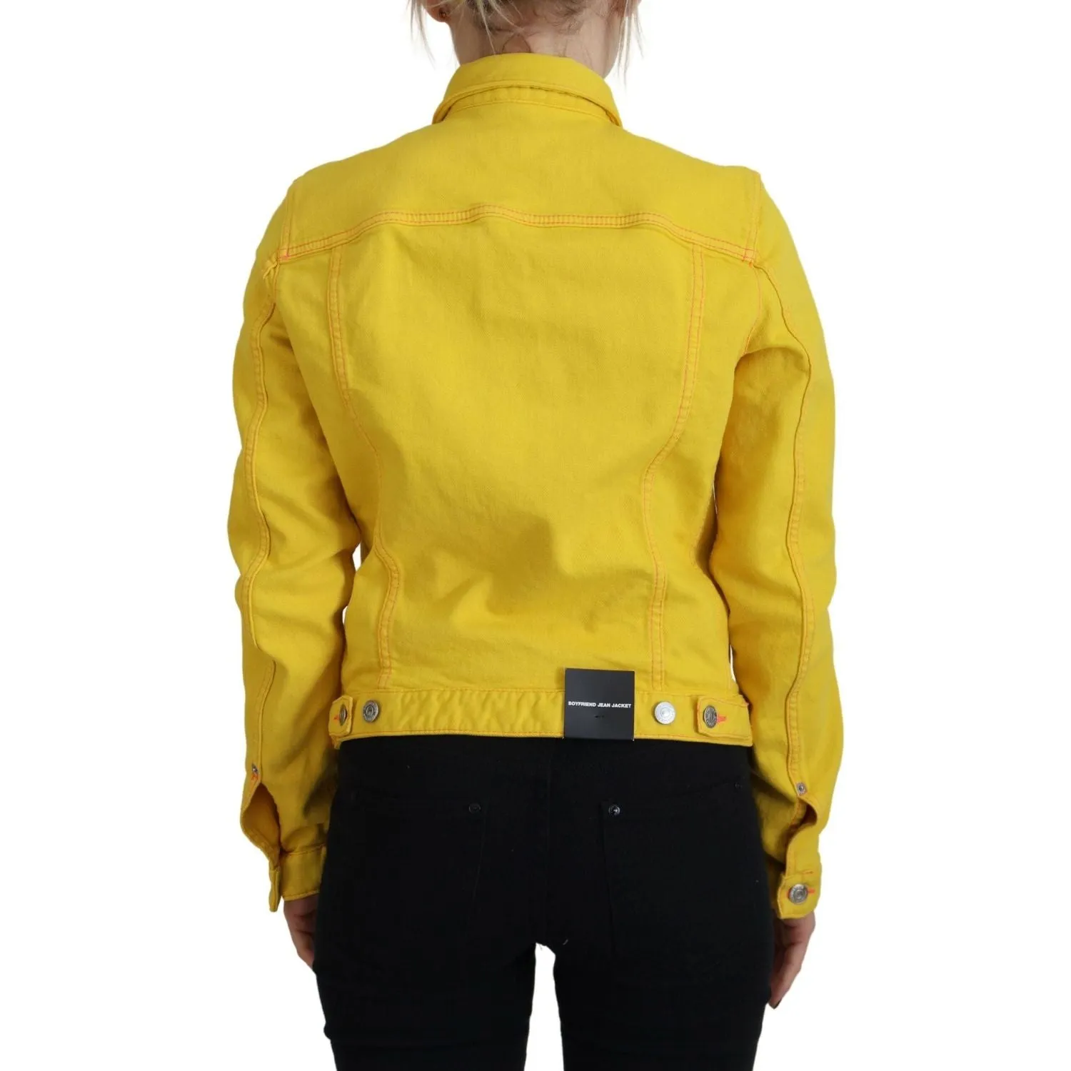 Dsquared² Yellow Collared Long Sleeves Denim Jacket