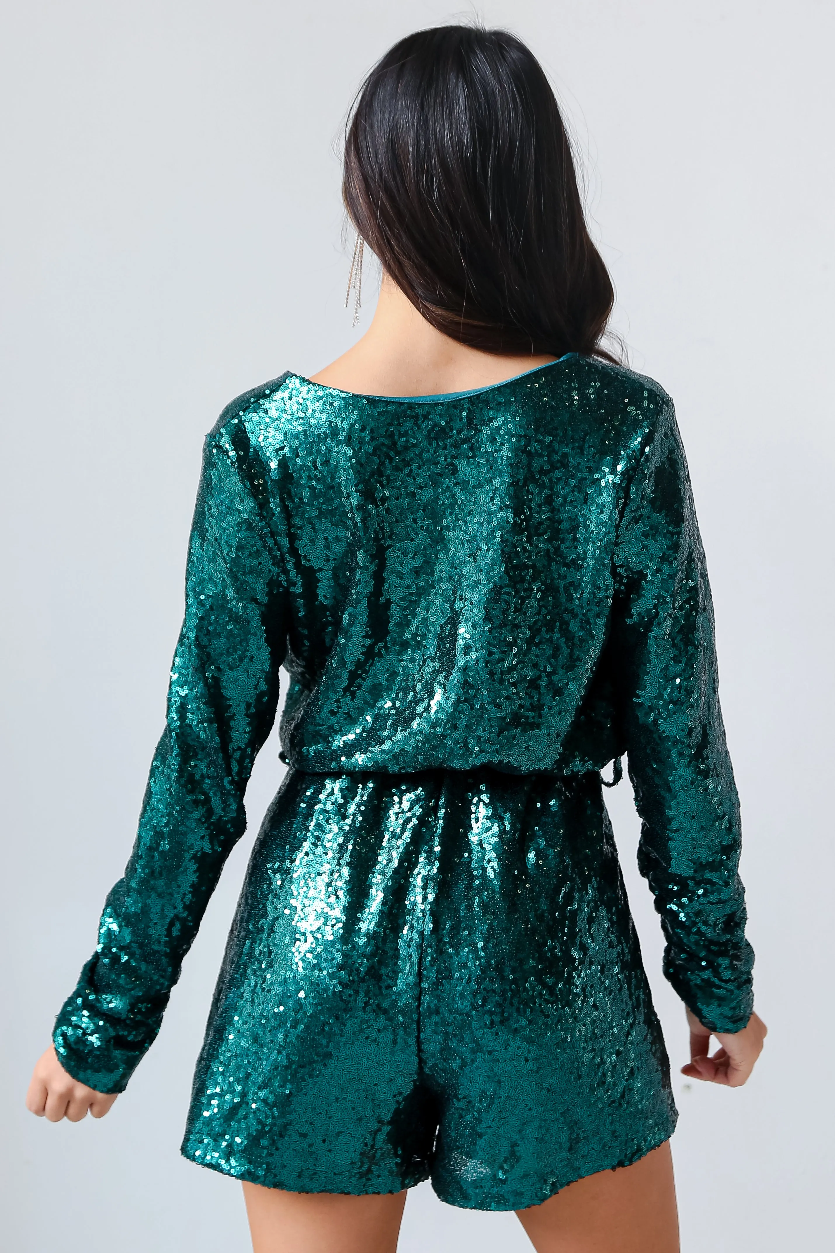 FINAL SALE - Glowing Icon Teal Sequin Romper