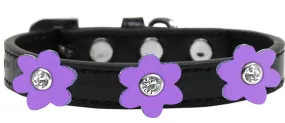 Flower Premium Collar Black With Lavender Flowers Size 20