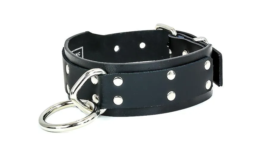 GenuineLeather1  Bondage Collar With Large Ring