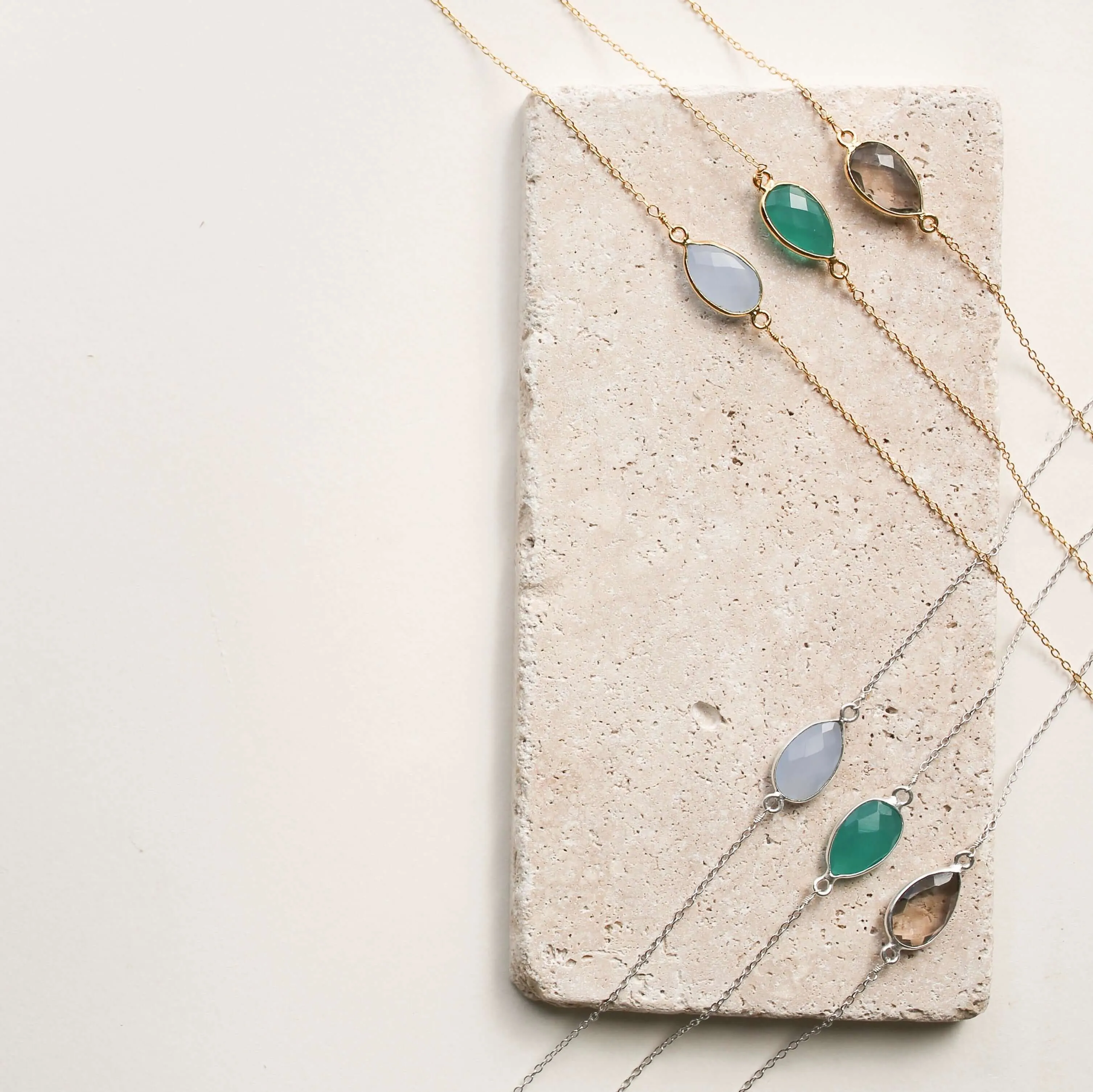 Green Apatite Gold Minimalist Necklace