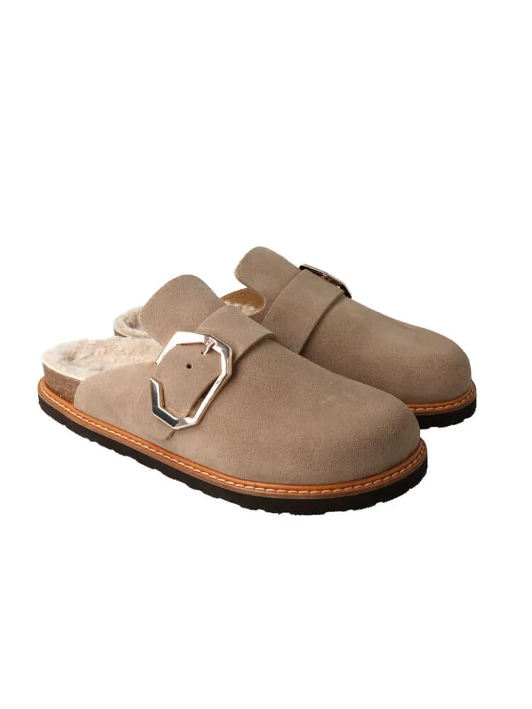 Grisel Sheep Skin Taupe Clogs