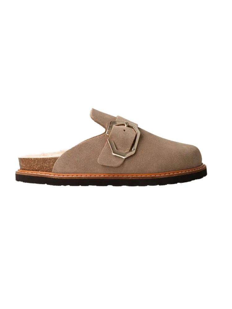 Grisel Sheep Skin Taupe Clogs