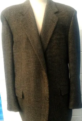 Hickey Freeman Bespoke- Brown/Black/Tan Mini Check Wool Sport Coat- size 46L