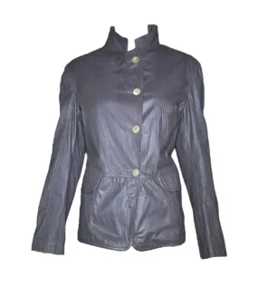 Jil Sander Y2K Grey Leather Jacket, New