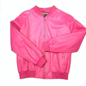 Kashani Pink Lambskin MA-1 Bomber Jacket