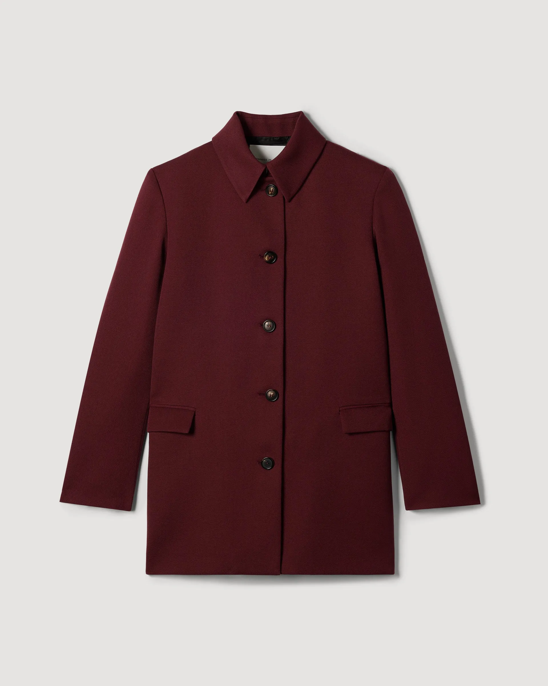 Klara Jacket in Wool Twill, Burgundy