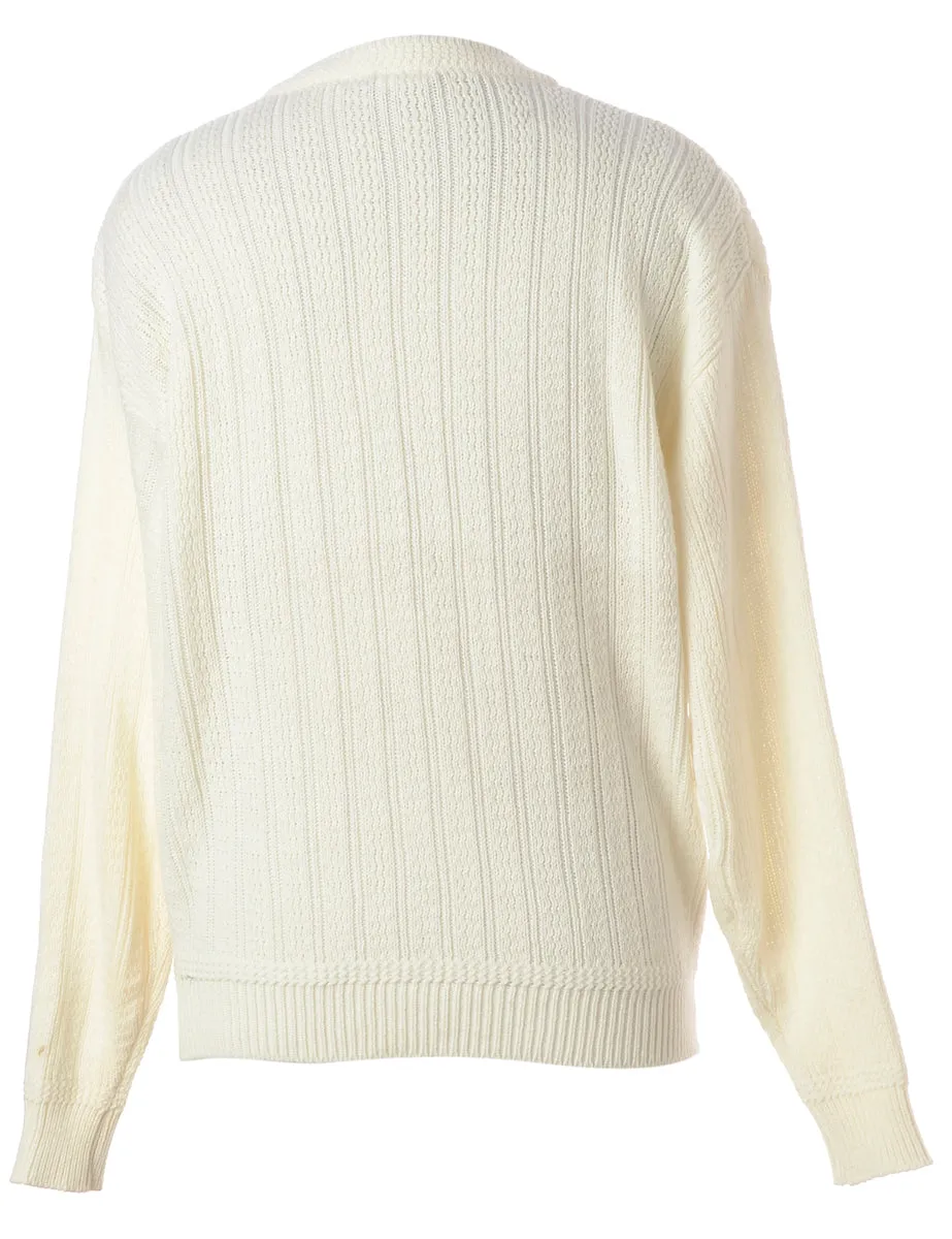 Label Off White Zip Front Knitted Jumper