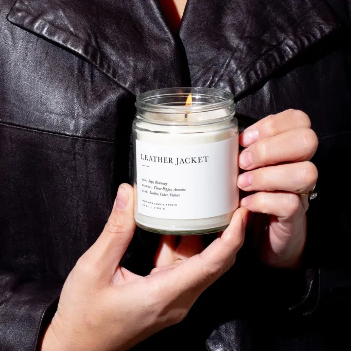 Leather Jacket Minimalist Candle