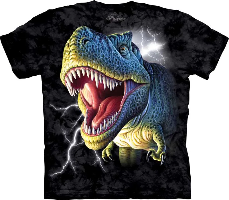 Lightning Rex Adults Dinosaur T-Shirt - USA Small (Fits AU Extra Small)